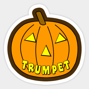 Trumpet Halloween Pumpkin Sticker